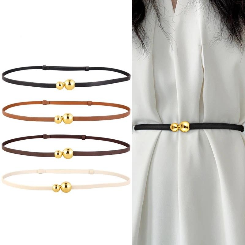 ปรับหนัง ปู่ ผู้หญิงเข็มขัดผอมบางสุภาพสตรีชุดเสื้อเข็มขัดโลหะทองหัวเข็มขัดเข็มขัดเอว