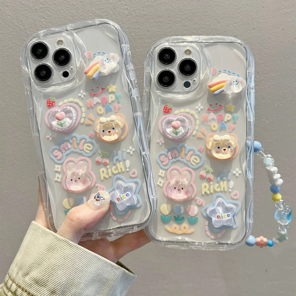 ✨DIY✨เคสโทรศัพท์ iPhoneที่เข้ากันได้ iPhone15 14 13 12 11promax xsmax เคสเรียบหรู 7/8plusเคส โพสต์รูปตุ๊กตา หมีน้อย