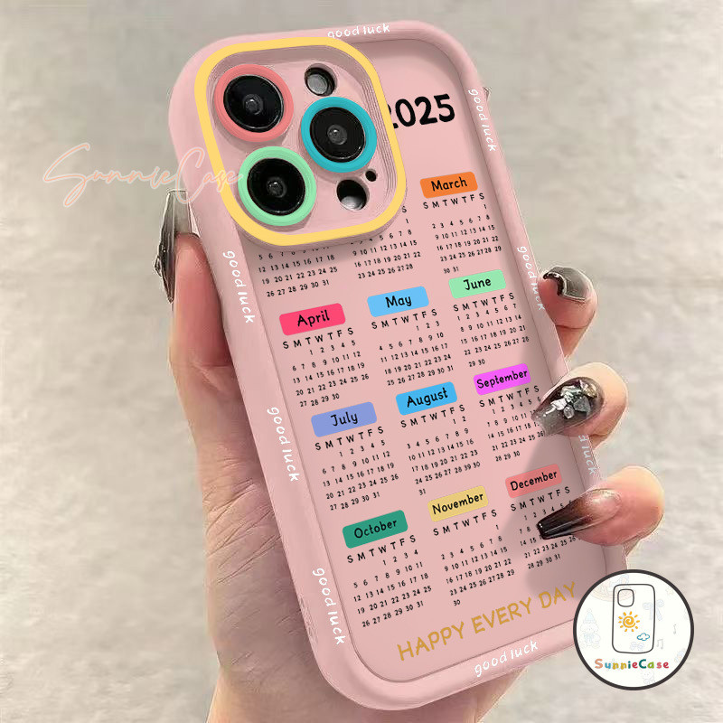รูปแบบปฏิทิน สำหรับ Oppo A17 A54 A18 A16K A17K A78 A74 A5s A58 A16 A15 A3s A12 A7 A38 A55 A31 Reno 8T 6 ซิลิกาเจล เคส