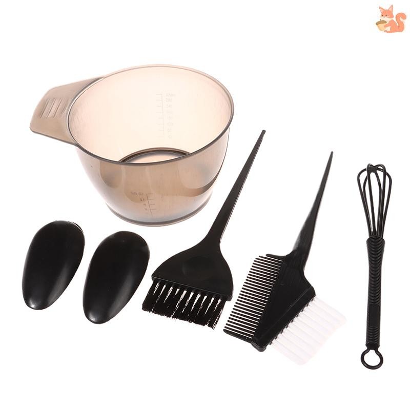 [BI] 5 ชิ้นแปรงย้อมผมชุดชามพร้อมหมวกหูผสม Rod Hair Tint Dying Coloring Applicator แปรง Hairdressing สไตล์อุปกรณ์เสริม TH