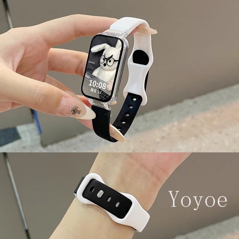 สายรัดทดแทนแบบนุ่มสําหรับ Redmi Smart band 2 3 สายนาฬิกาซิลิโคนสําหรับ Xiaomi Smart band 8 9 Active band สร้อยข้อมือ