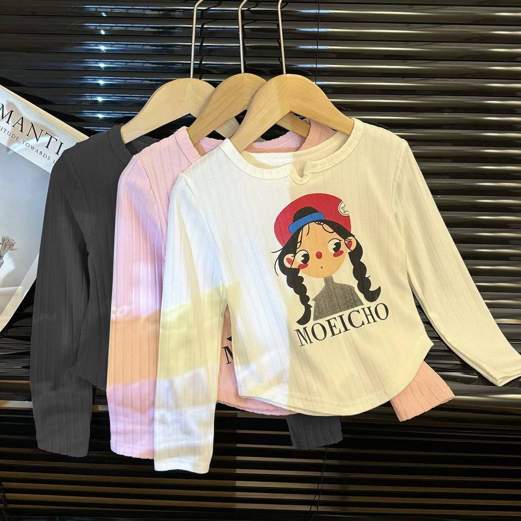 เสื้อยืดแขนยาว ผ้าฝ้ายแท้ พิมพ์ลายการ์ตูนไดโนเสาร์ แฟชั่นฤดูใบไม้ร่วง สําหรับเด็กผู้ชาย และเด็กผู้หญิง อายุ 1-10 ปี