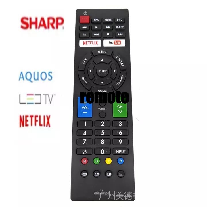 Sharp LCD LED SMART TV รีโมทคอนโทรล GB234WJSA ใช้งานร่วมกับ GA877SB GA872SB GA879SA GA880SA GA902WJS