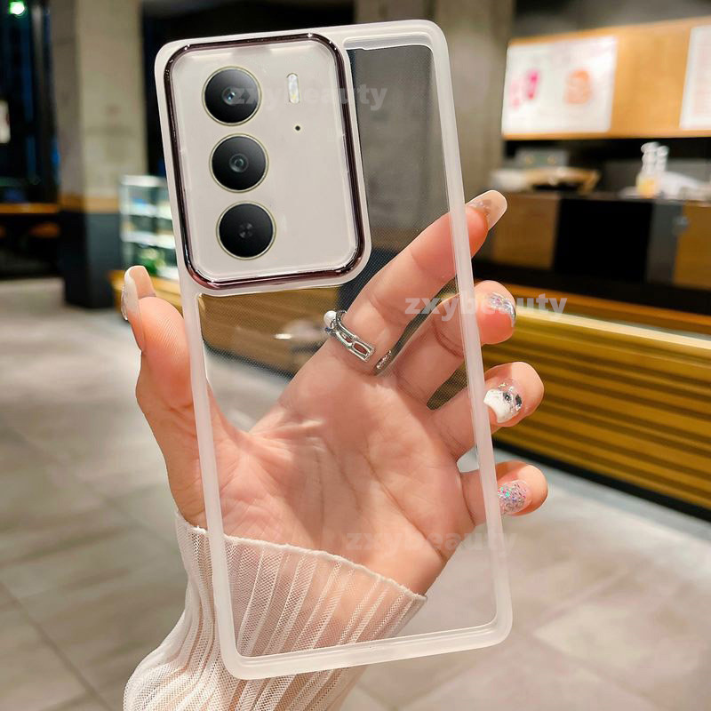 ปลอกสําหรับrealme C75 14X 5G 2025 เคสโทรศัพท์Soft Clear Square PlatedสําหรับRealmeC75 C 75 Realme14X 4Gแฟชั่นคู่ซิลิโคนกรณีโปร่งใส