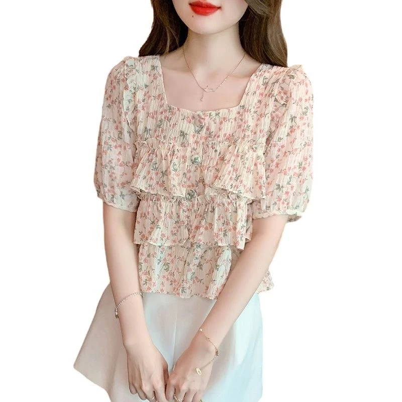 เสื้อลายดอกใบบัวแขนสั้น thumbnail 6