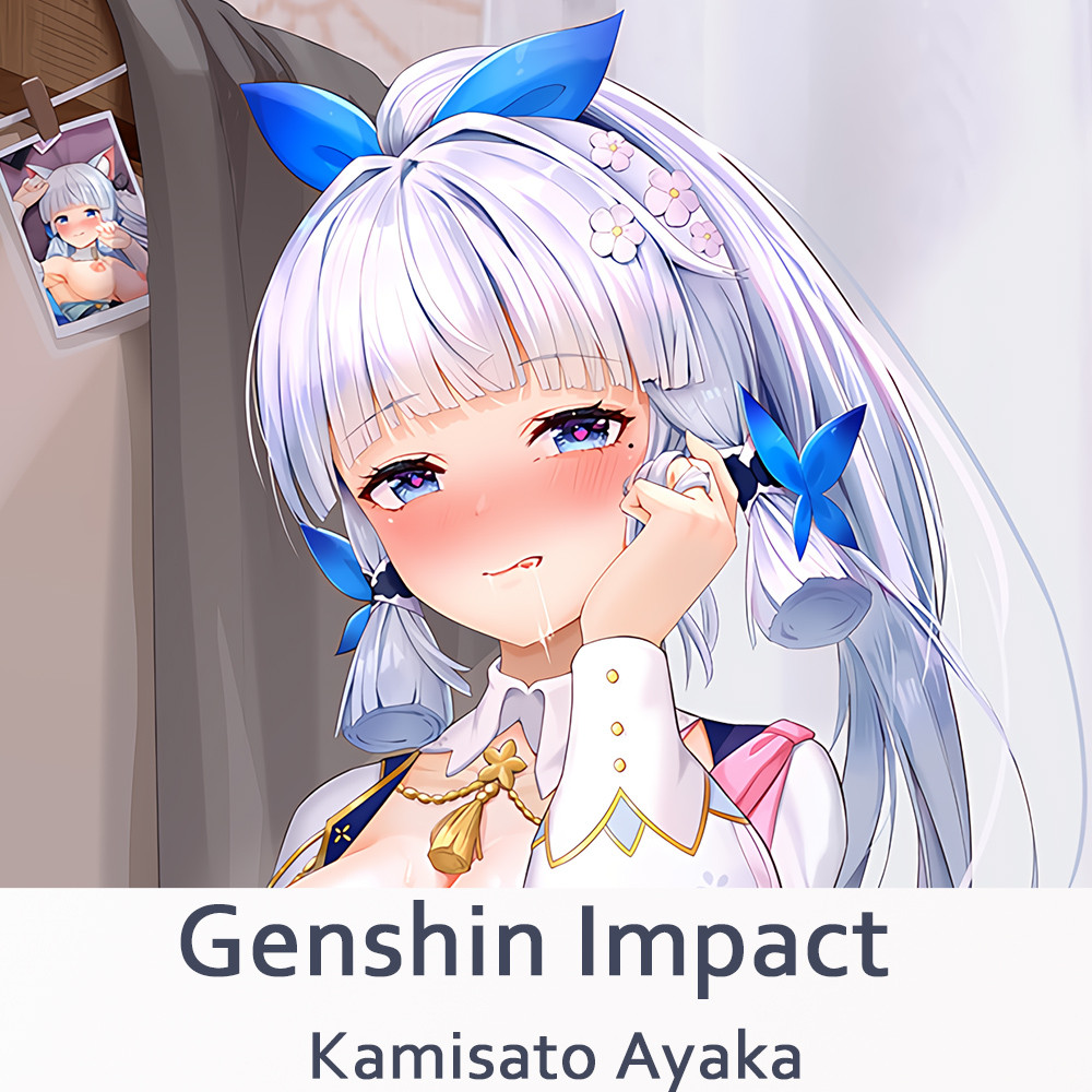 เกม Genshin Impact Kamisato Ayaka Dakimakura Fullbody หมอนคู่พิมพ์ DIY หมอนตกแต่ง