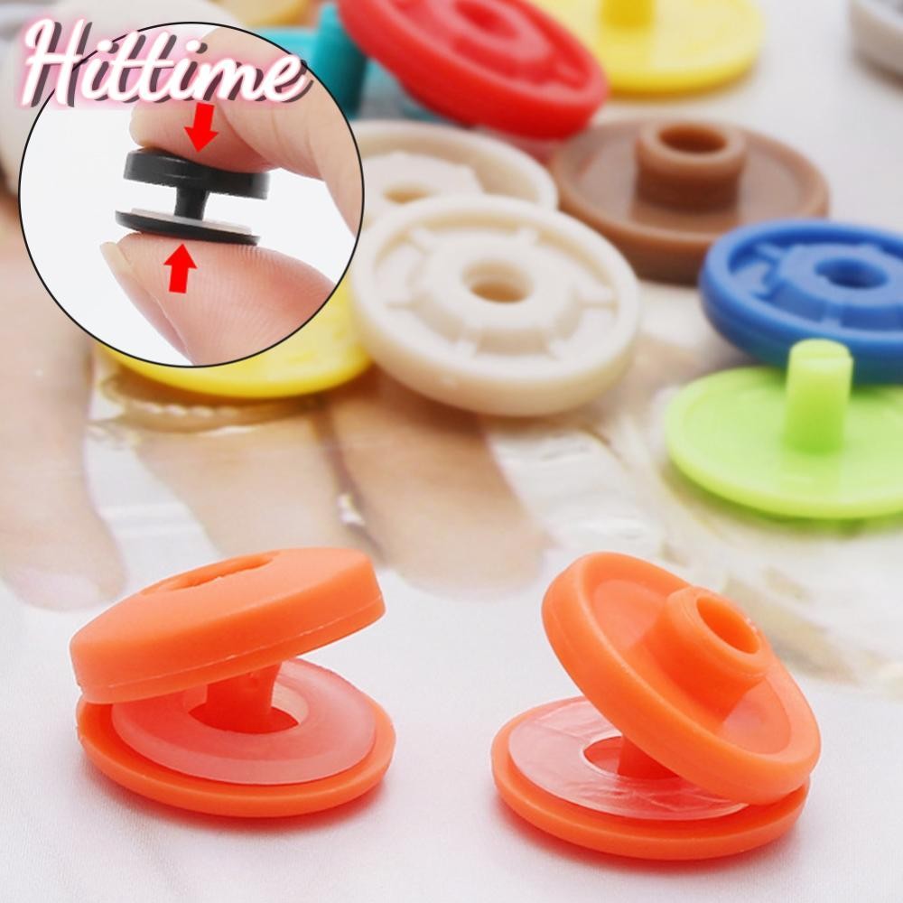 Hittime 10 ชุดมือกดประเภทรอบ Snaps ปุ่มเครื่องมือฟรี T5 ปุ่ม Fastener Snap เสื้อผ้าอุปกรณ์เสริม DIY หัตถกรรมอุปกรณ์เย็บผ้า F4L1
