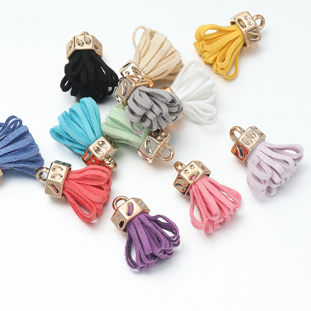 St. kunkka 10 ชิ้นอะคริลิคหนังนิ่มขนแกะจี้ดอกไม้ 12.5 * 26 มิลลิเมตรมินิพู่จี้สําหรับ DIY สร้อยข้อมือสร้อยคอทํา - รูปที่ 3