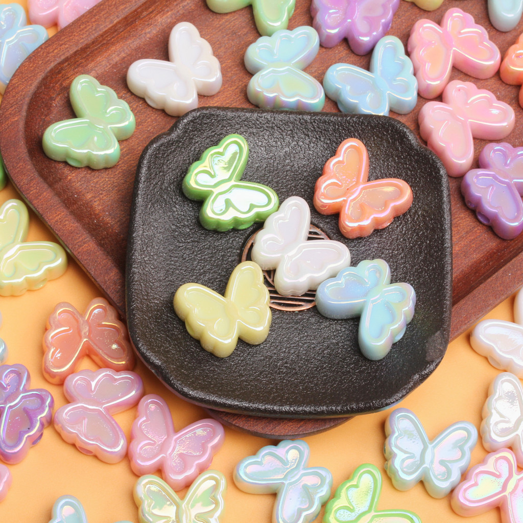 5ชิ้น24*20มิลลิเมตรยูวีผีเสื้อลูกปัดแฟชั่นต่างหูสร้อยข้อมือเครื่องประดับวัสดุทําเองสร้อยคออุปกรณ์ที่ทําด้วยมือ