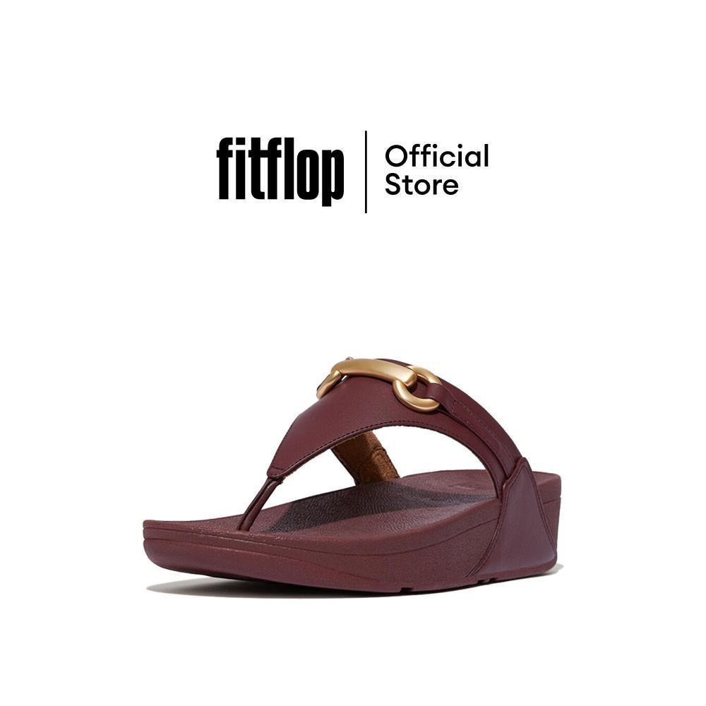 FITFLOP LULU CHUNKY-SNAFFLE LEATHER รองเท้าแตะแบบหูหนีบผู้หญิง รุ่น HY7-C01 สี DEEP MAROON