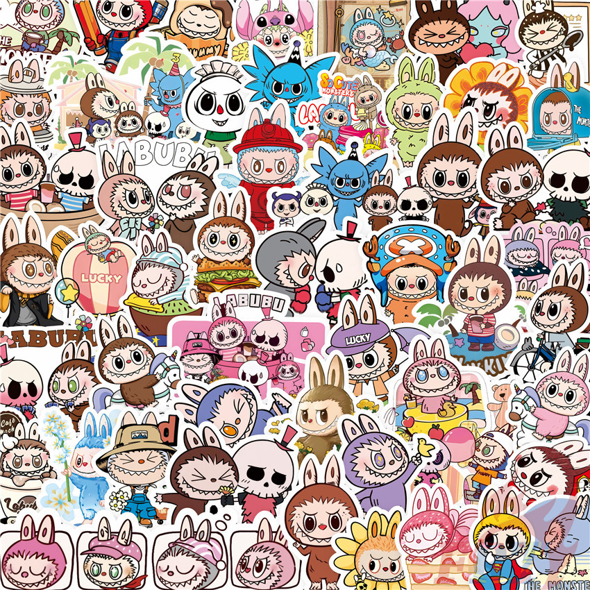 100ชิ้น/เซ็ต มอนสเตอร์ . สติ๊กเกอร์ลาบู สติ๊กเกอร์ DIY Fashion Doodle Decals