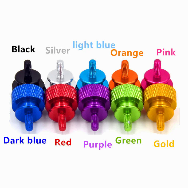 10pcs M3 M4 6#32 Colorful Thumbscrews aluminum step hand screw knurled Thumb screw computer case scr