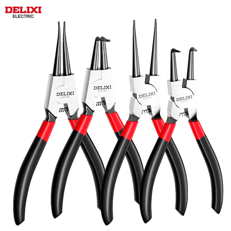 Delixi 5In Circlip เข็มคีมยึดสําหรับถอดติดตั้ง Puller ล็อคแหวนเพลา