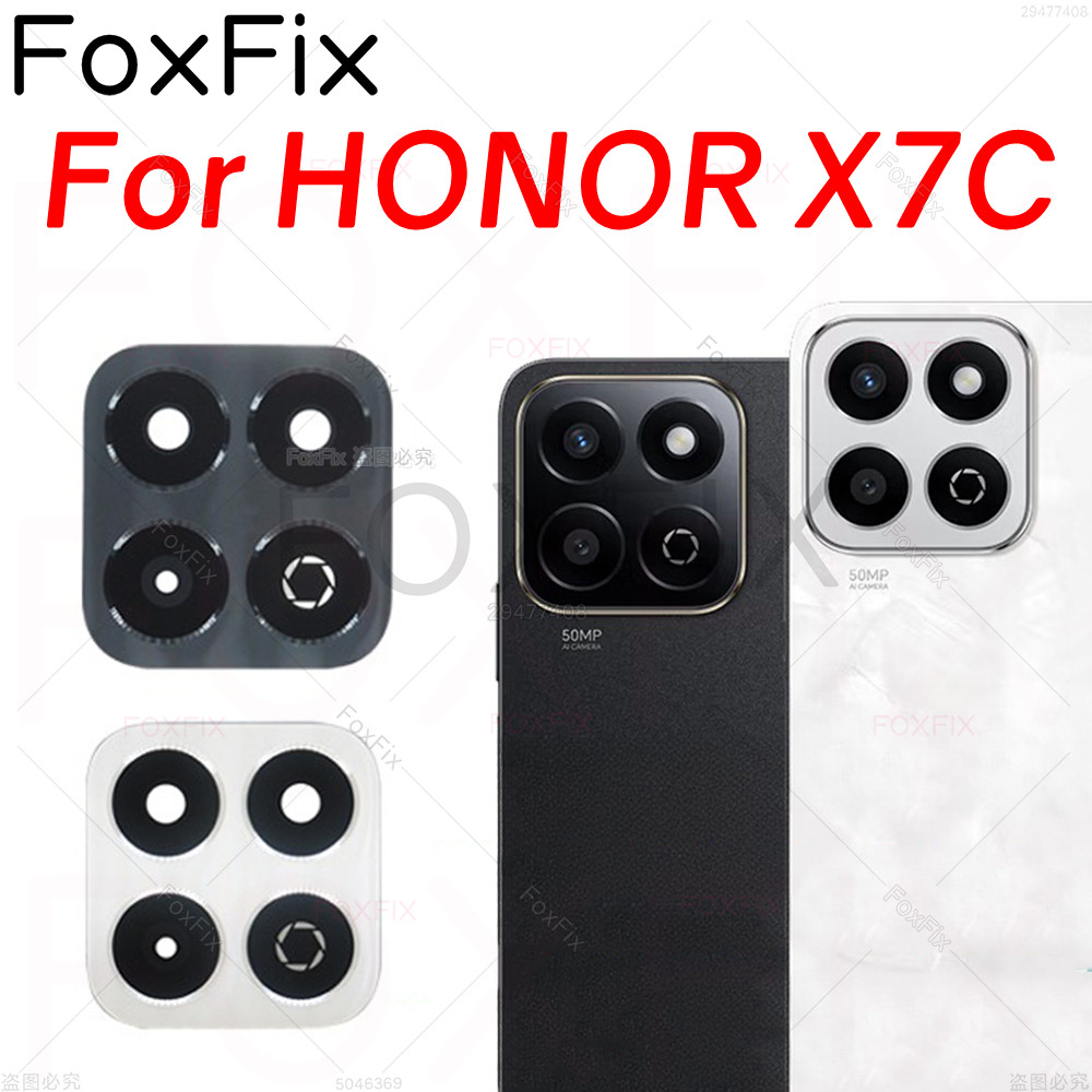 เลนส์กล้องด้านหลังสําหรับ HONOR X7C เปลี่ยนฝาครอบกระจกกล้องด้านหลังพร้อมสติกเกอร์กาว