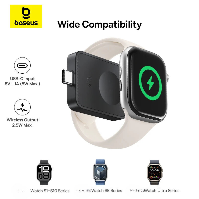 Baseus MagPro Magnetic Wireless Charger สําหรับ E-Watch 2.5W สําหรับนาฬิกา S1-S10 Series SE Series U