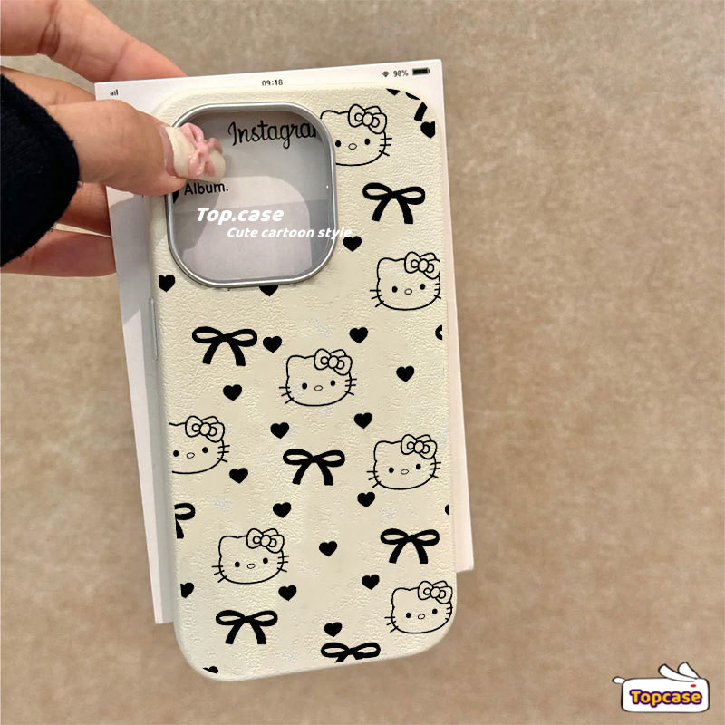 สําหรับredmi 14C 13C A1 12C 10C 10 12 9A 9C K60 หมายเหตุ 13 12 11 11s 10 10s Pro 4G Wink Kitty Bow Knotหนังธรรมดารูปแบบเลนส์กรอบเคสโทรศัพท์ฝาครอบนุ่ม