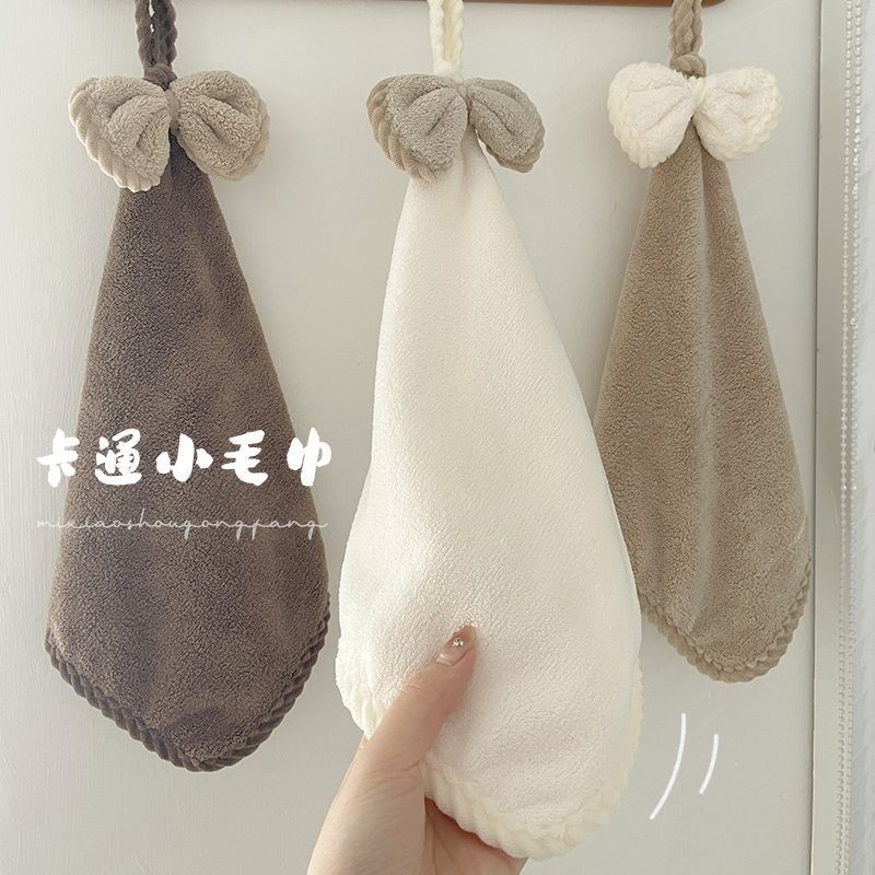 ผ้าเช็ดมือประเภทแขวนดูดซับน้ําไม่มีผ้าสําลีผ้าขนหนูสี่เหลี่ยมเล็กครัวครัวเรือนผ้าเช็ดหน้าอย่างรวดเร็ว#擦手巾挂式吸水不掉毛小方巾厨房家用手帕速干搽手巾儿童毛巾抹布