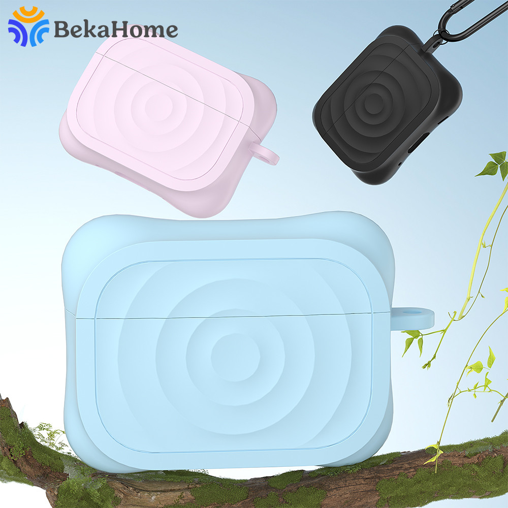 เคสซิลิโคนสีขาวสีชมพูสําหรับ airPods 4 เคส Pro Pro2 เคสหูฟังพร้อมตะขอเคสป้องกัน