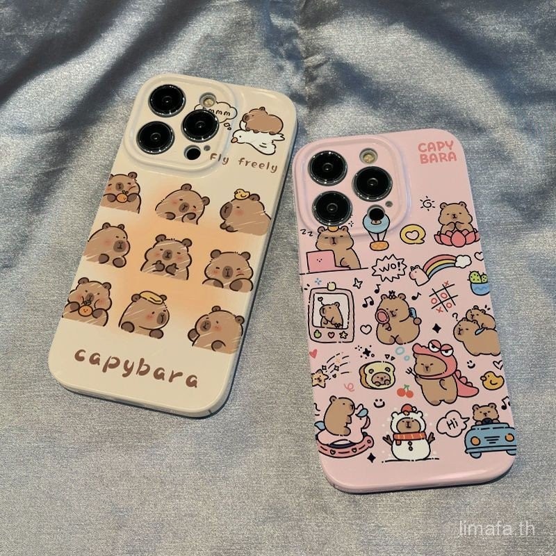 เคสมือถือคาปิบาราสีส้มสำหรับ Iphone 14PROMAX 15PROMAX 14 15 15PROMAX 13 12 11 PROMAX XR x xsmax 8PLUS เคสเรียบกันกระแทก