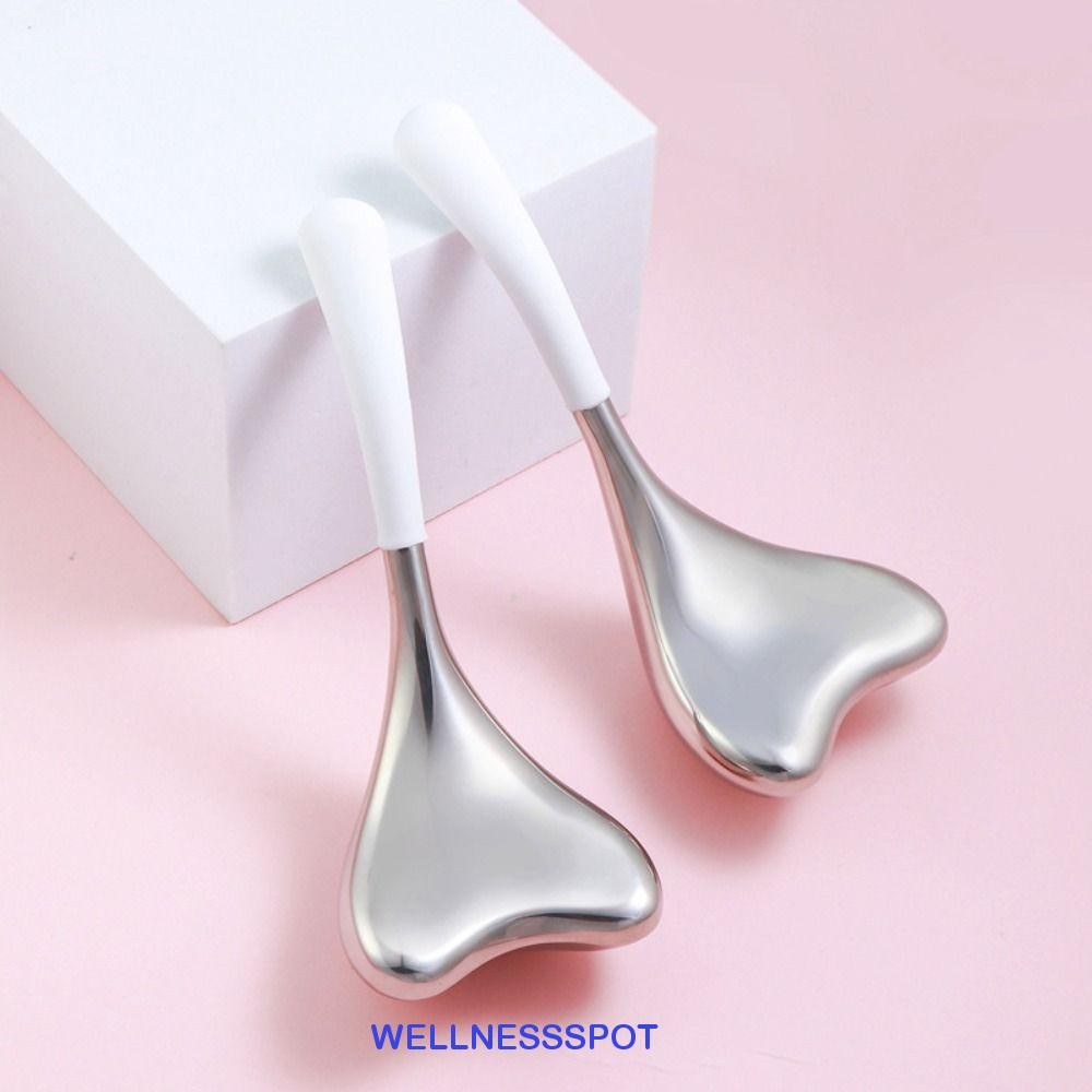 WELLNESSSPOT Fishtail Ice Globes, Freeze Eyes Facial Globes Roller, Body Massager SPA ต่อต้านริ้วรอยสแตนเลส Ice Hockey Roller ความงาม
