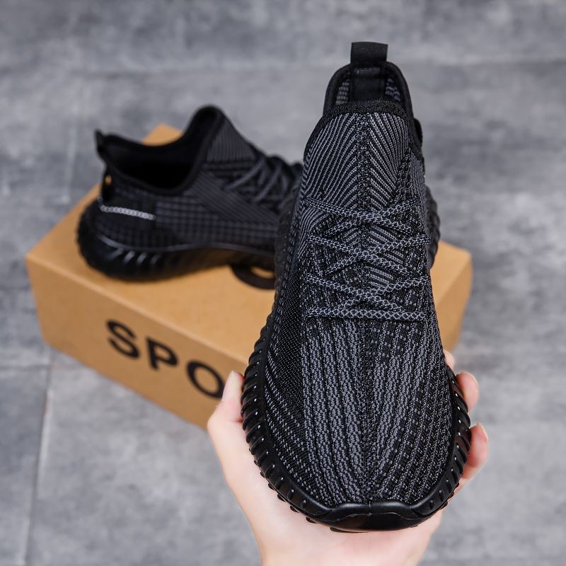รองเท้าตาข่ายไซส์ใหญ่ใส่สบายไซส์ 35-47 สไตล์เดียวกันสําหรับผู้ชายผู้หญิงฤดูร้อนระบายอากาศคู่บินทอกีฬารองเท้าลําลอง