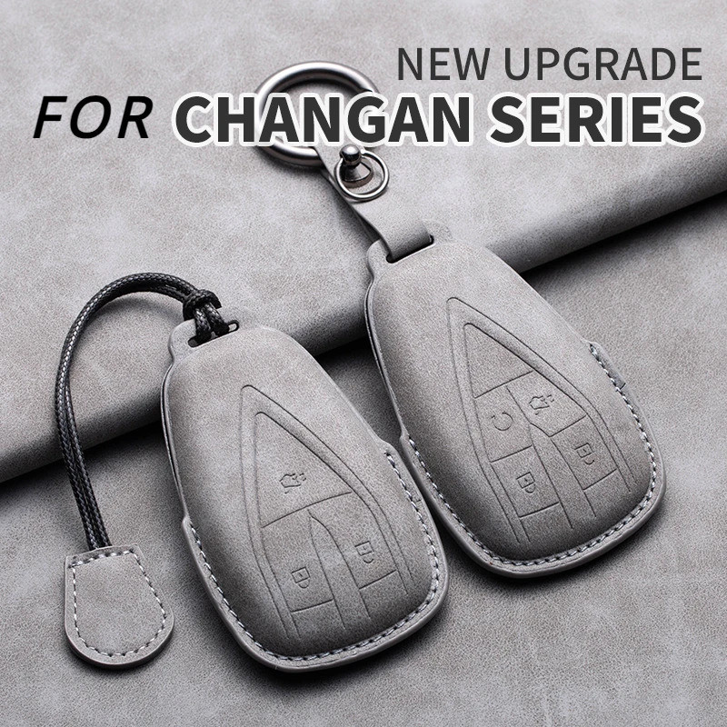 2/3/4 Buttons Leather Car Key Case Cover for Changan UNIT UNIK CS35 Plus CS55 Plus CS75 Plus 2019 20
