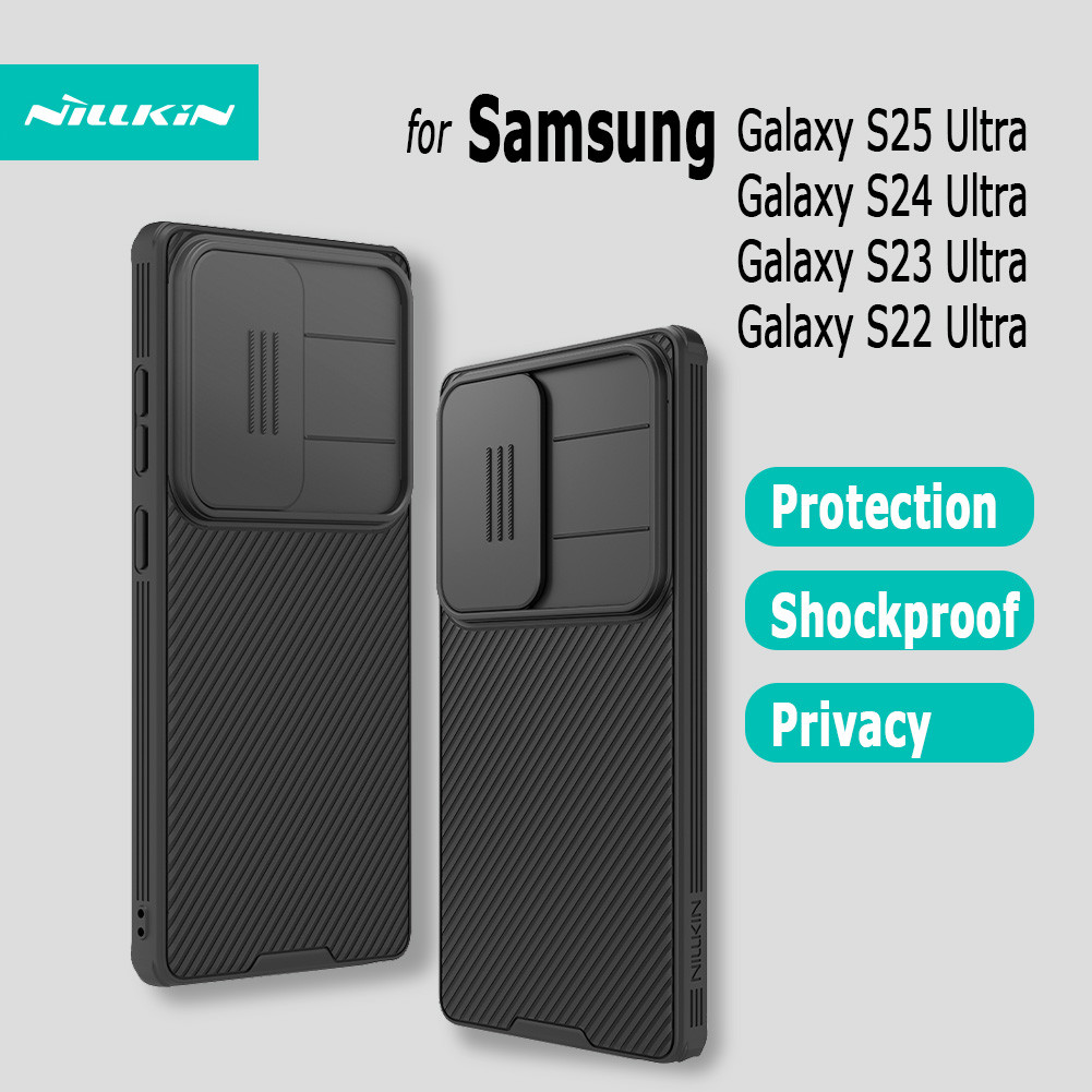 เคส Nillkin CamShield Pro สําหรับ Samsung Galaxy Galaxy S25 Ultra S24 Ultra S23 S22 Ultra สไลด์กล้องเลนส์ป้องกันความเป็นส่วนตัวฝาครอบ