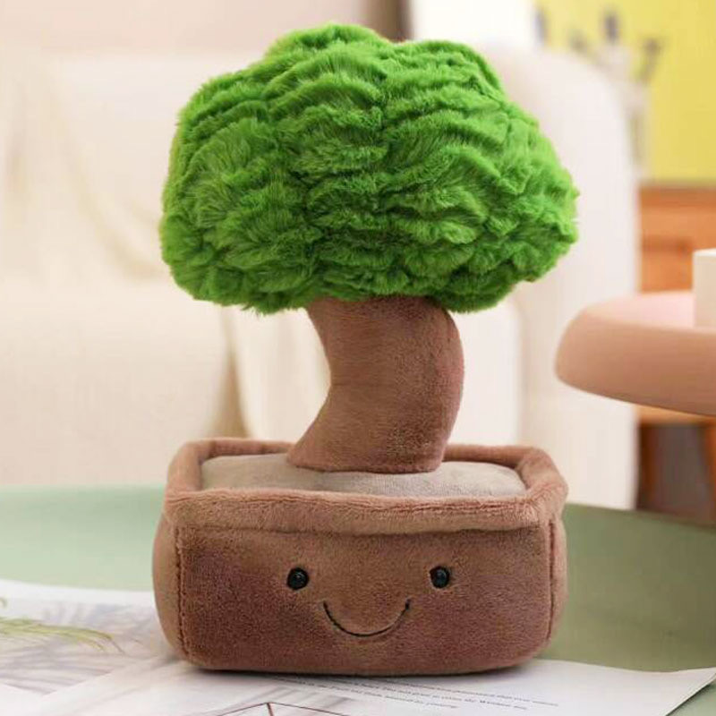 สนุกหม้อ Series Plush Lucky ไม้ไผ่/Dragon Beard Tree พืชยัดไส้ Plushies ของเล่น Soft Decor ตุ๊กตาเงินต้นไม้ Potted หมอน