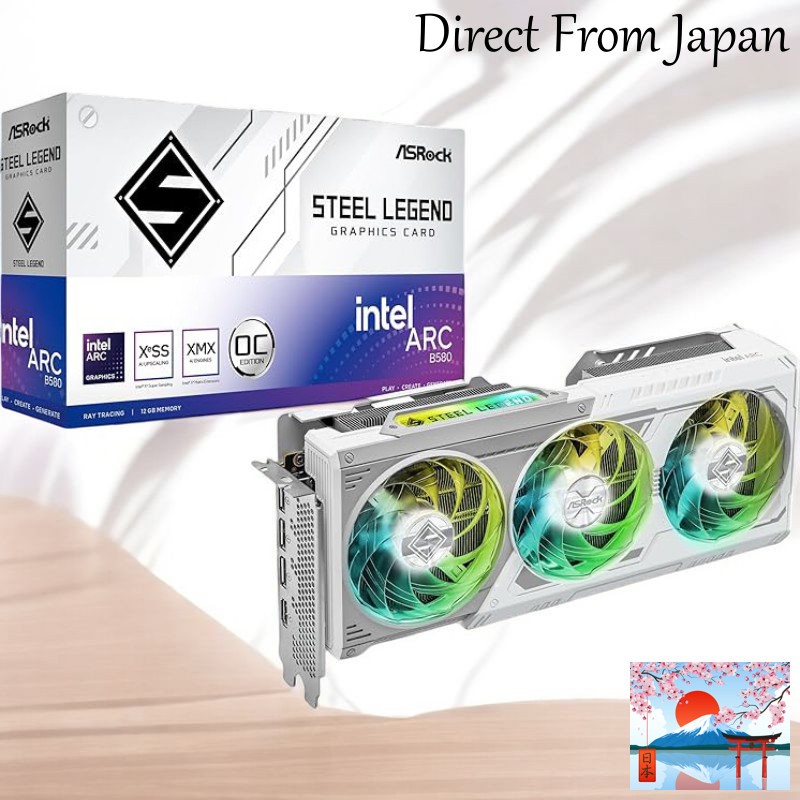 ASRock Intel Arc B580 Steel Legend PCIe 4.0 compatible 2.8GHz 12GB OC GDDR6 equipped video card, dom