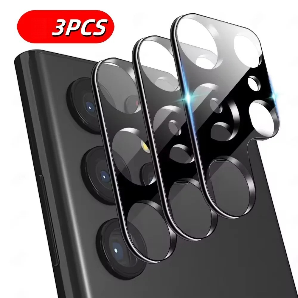 3 ชิ้นเลนส์ป้องกันกระจกสําหรับ Samsung S24Ultra S23 S22 S21 S20 Ultra FE Plus Z พับ 4 3 M42 M31 F12 