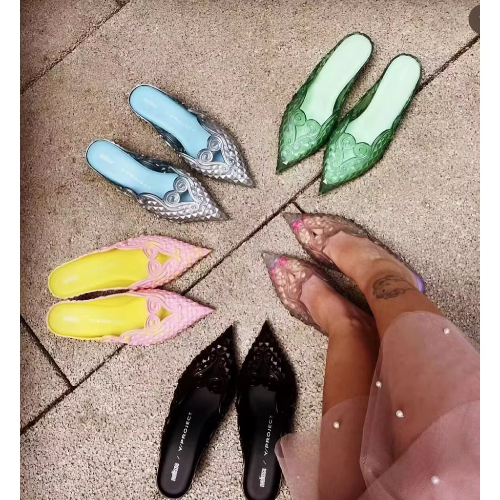 Melissa รองเท้าผู้หญิง Baotou รองเท้าแตะชี้ Toe Witch รองเท้าส้นสูง