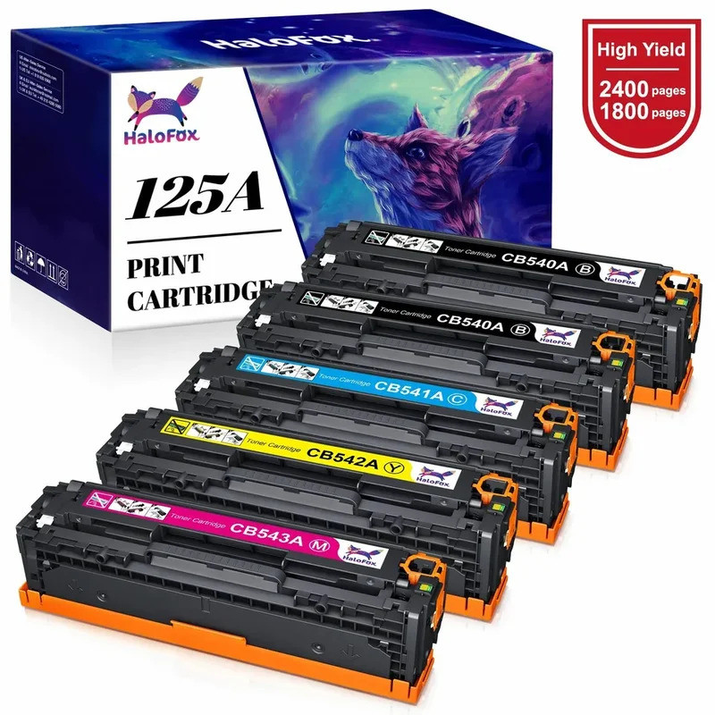 ตลับหมึก 5PK CB540A 125A ชุดสีสำหรับ HP Laserjet CP1210 CP1518 CP1515 n