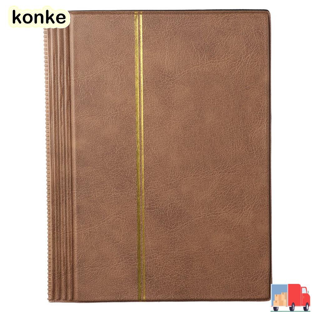 สมุดสะสมแสตมป์ KONKE ขนาดเล็ก 10 แผ่น 20 หน้า อัลบั้มแสตมป์ หนังสือเล่มเล็กป้องกันแสตมป์สากล PU