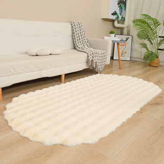 เลียนแบบกระต่ายขนสัตว์รูปไข่พรมสําหรับห้องนอนห้องนั่งเล่น Co…