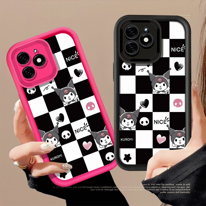 การ์ตูนตาราง Kuromi เคสโทรศัพท์สําหรับ Infinix Smart 9 HD Tecno POP 9 Spark Go 1 Spark Go 2025 กันกร