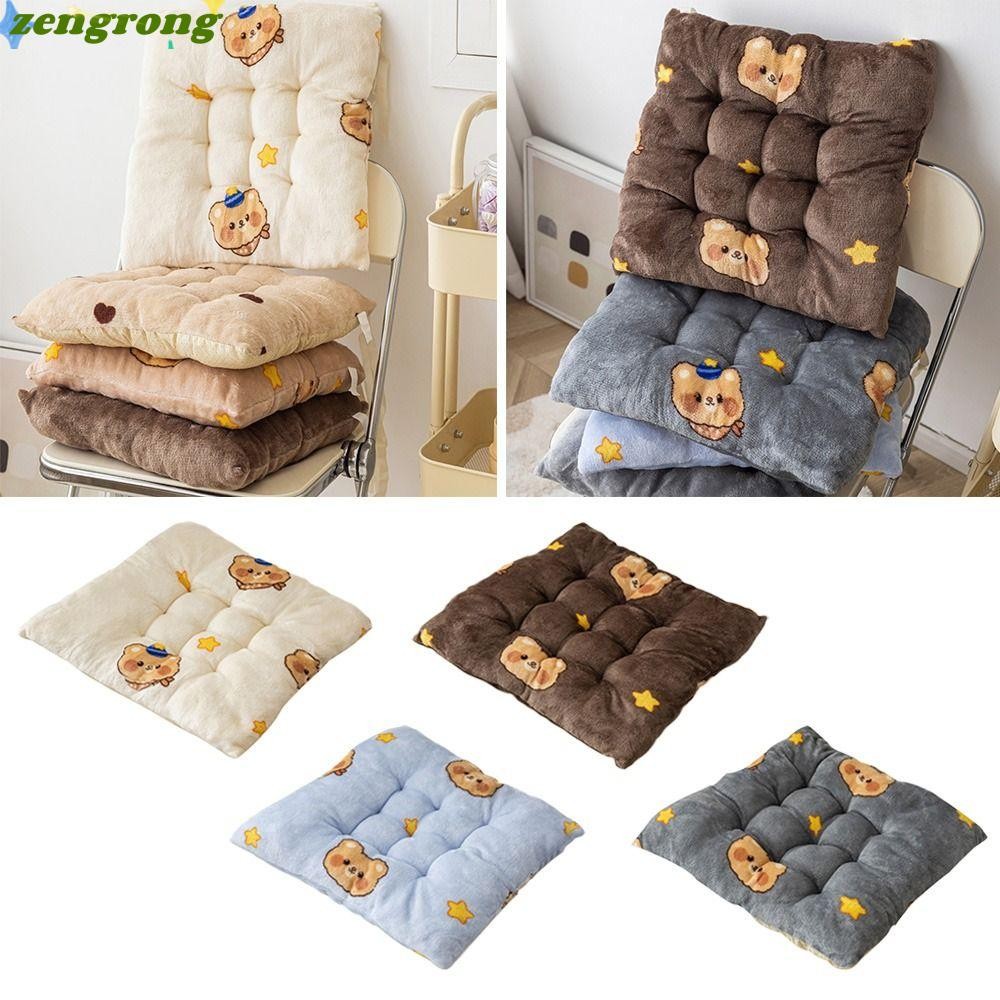 ZENGRONG เบาะรองนั่ง, Plush 40*40 ซม.เก้าอี้ Pad, การ์ตูนแบบพกพา Square Thicken สตูลเบาะสําหรับ Home & Office