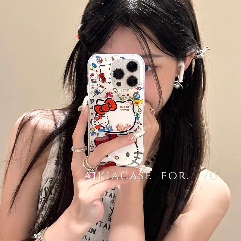 Hello Kitty พิมพ์ Hokey Pokey สําหรับ Iphone16 เคสโทรศัพท์ Apple 11/12 ใหม่ 13 นุ่ม 14 หญิง 15pro เก