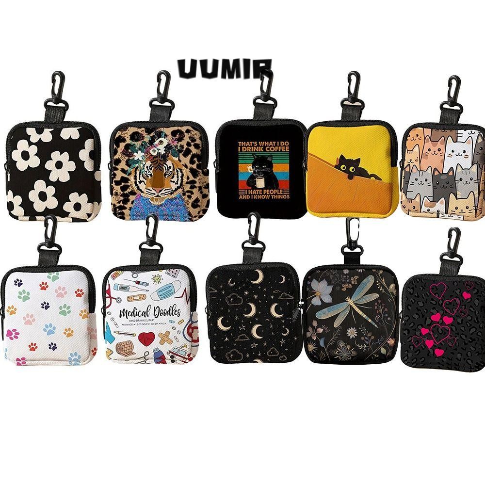 อุมิร์ กระเป๋าใส่เหรียญ,กระเป๋าสตางค์น้ําหนักเบาขนาดเล็ก,แมวสุนัขพิมพ์กันน้ําแบบ