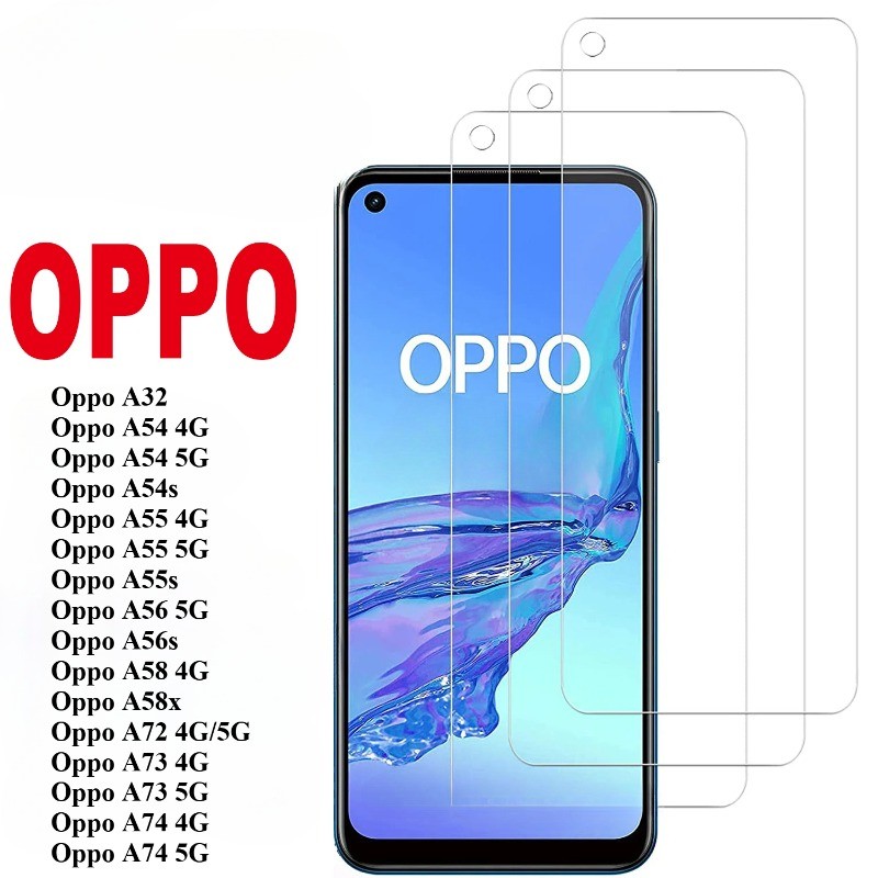 ป้องกันการระเบิด‌ กระจกนิรภัยสําหรับOppo A74 A73 A72 A58x A58 A56s A56 A55s A55 A54s A54 A32 5G 4G HDกระจกป้องกันหน้าจอAnti-Shockกระจกนิรภัยฟิล์ม