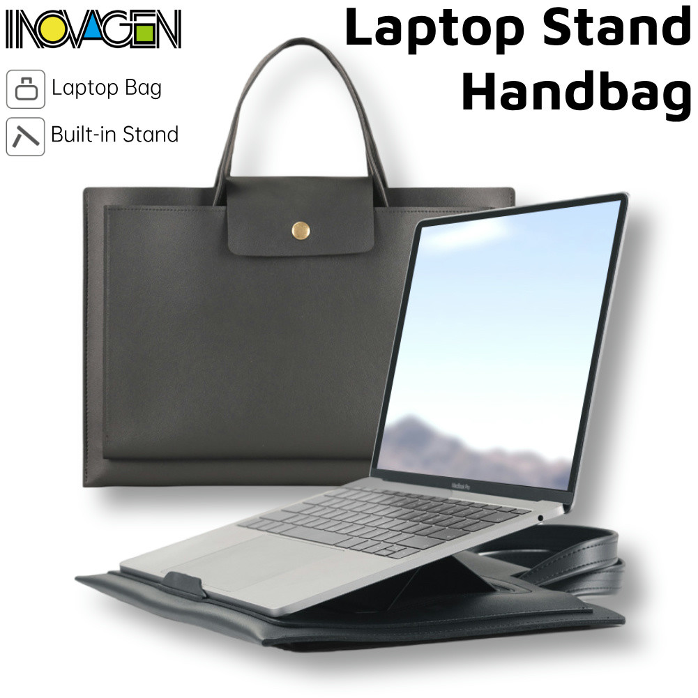 INOVAGEN กระเป๋าแล็ปท็อปพร้อมขาตั้งฟังก์ชั่นสําหรับ 13-16 นิ้ว รองรับ Mac-book ความจุอุปกรณ์เสริม ขนาดใหญ่ กันน้ํากันรอยขีดข่วน