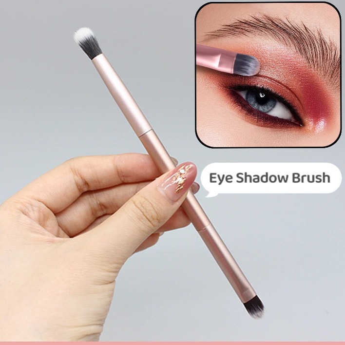 Lucky.girl: Eye Shadow Brush แปรงแต่งหน้าแบบสองหัวสําหรับแต่งแป้งผสมรองพื้นอายแชโดว์ "VN542"