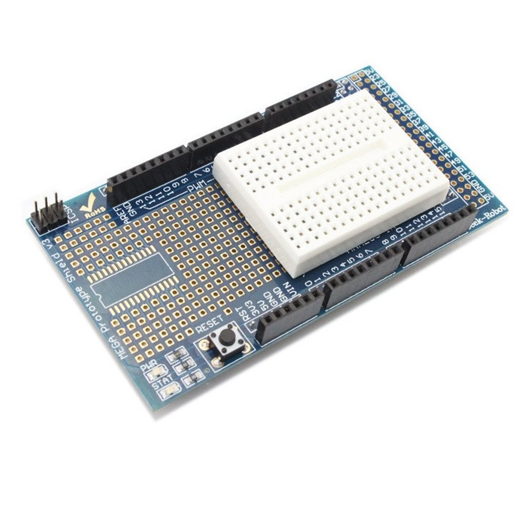 Arduino Mega Prototype Shield + Mini Bread Board