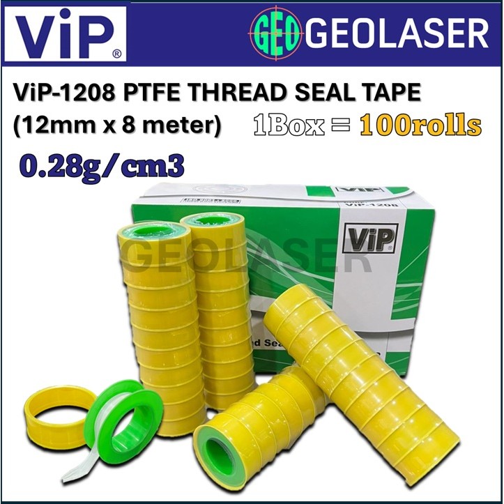 Vip PTFE Thread Seal Tape เทปสีขาว คู่แอร์ (12mm x 8M) 100 ROLLS