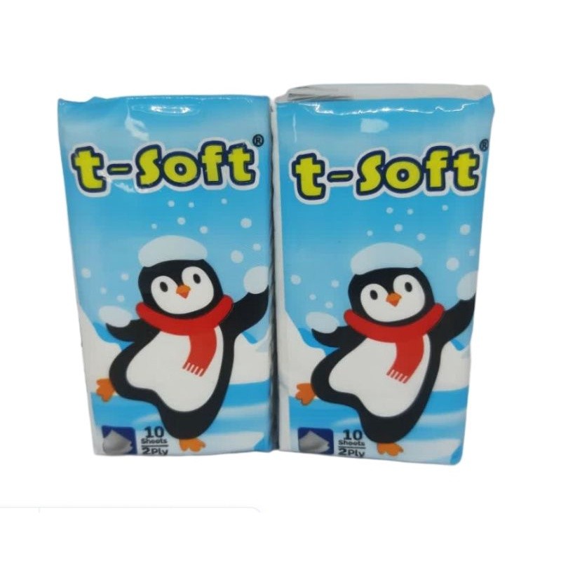 T-SOFT TISSUE 10 แผ่น / T SOFT POCKET TISSUE 2 ชั้น / TSOFT TRAVEL PACK TISSUE