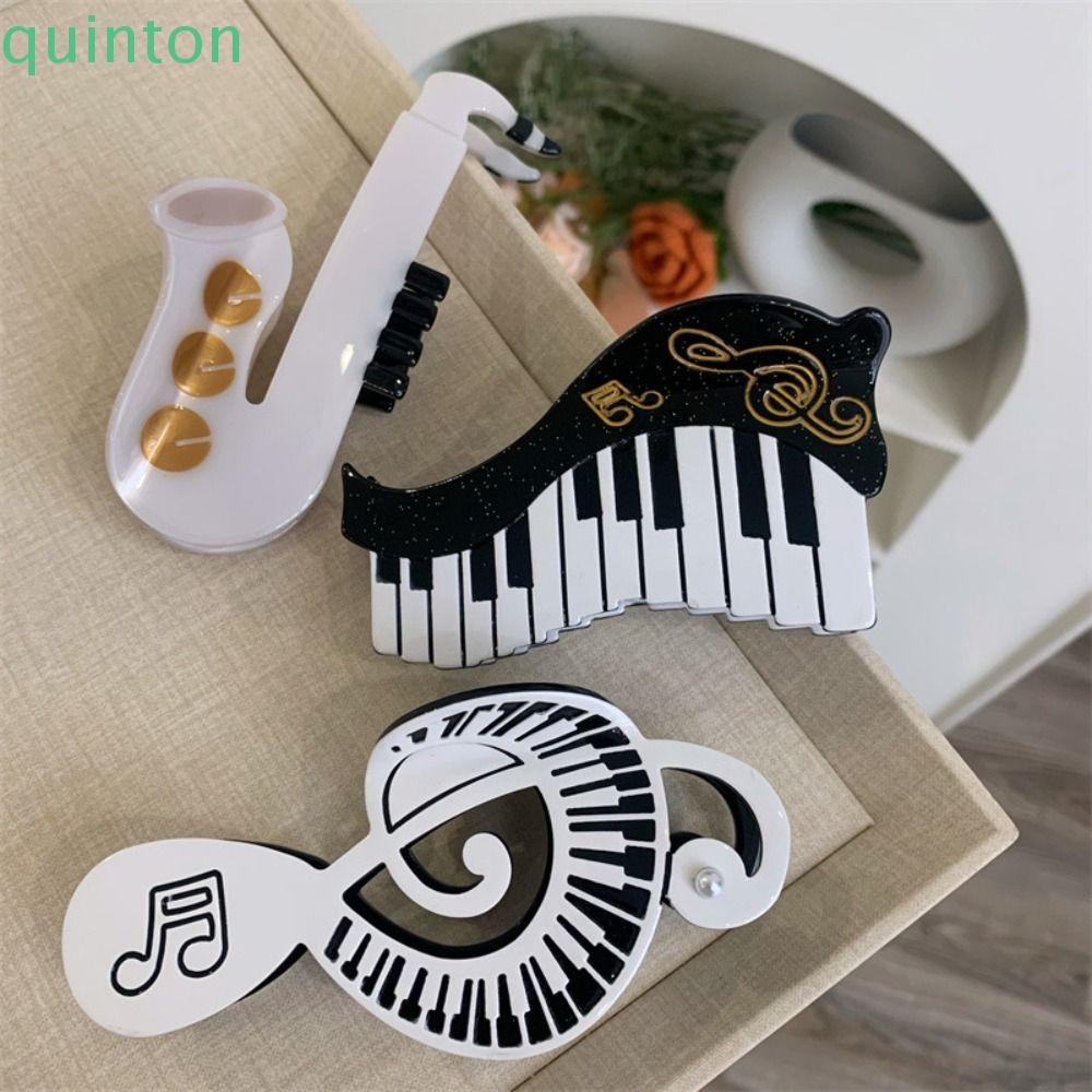 QUITON เพลงคลิปผม,กรดอะซิติกไวโอลิน Acetate กีตาร์ผม Claw, Creative Creative Sax เปียโน Big Shark คลิปสาว