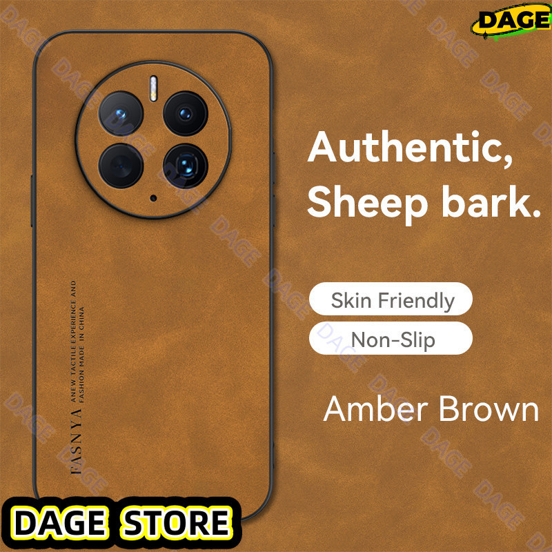 COD สําหรับ Huawei Mate 50 50Pro 40 40 Pro 40Pro + หนังนุ่มเคสโทรศัพท์กล้องแท้หรูหราแกะ Bark สําหรับ