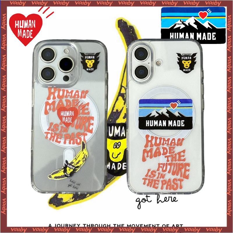 HUMAM MADE กล้วยคาวบอย Love Label Lucencyแม่เหล็กเคสโทรศัพท์เหมาะสําหรับIPhone18Pro 18ProMax 17 AIR 16 16Pro 16ProMax 15 15P 15PM 14PM 14 14P 13 13P 13PM 12P 12P 12P 12P 12PM 11P 11P 11PM XR