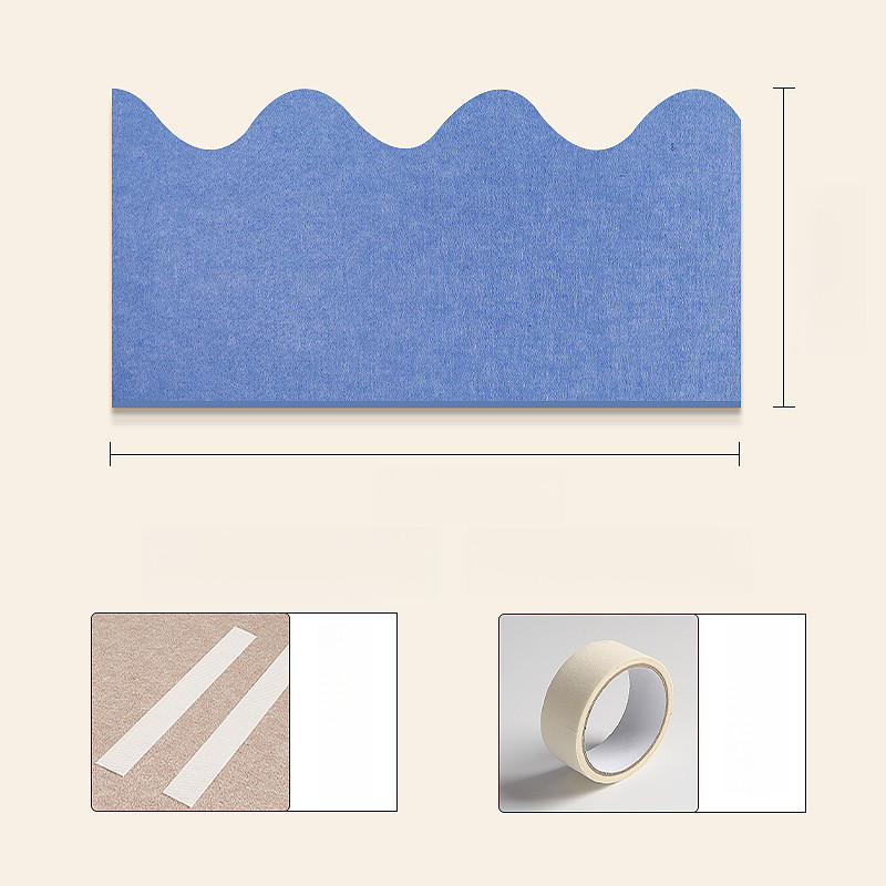 แผ่นป้องกันการชนกันแบบติดเอง แผ่นสติ๊กเกอร์ผนังฟิลท์ข้างเตียง แผ่นพื้นหลัง ป้องกันการชนกันสำหรับเด็ก ป้องกันผนังทาทามิ แผ่นตกแต่งกันเสียงหลายสีให้เลือก - รูปที่ 7