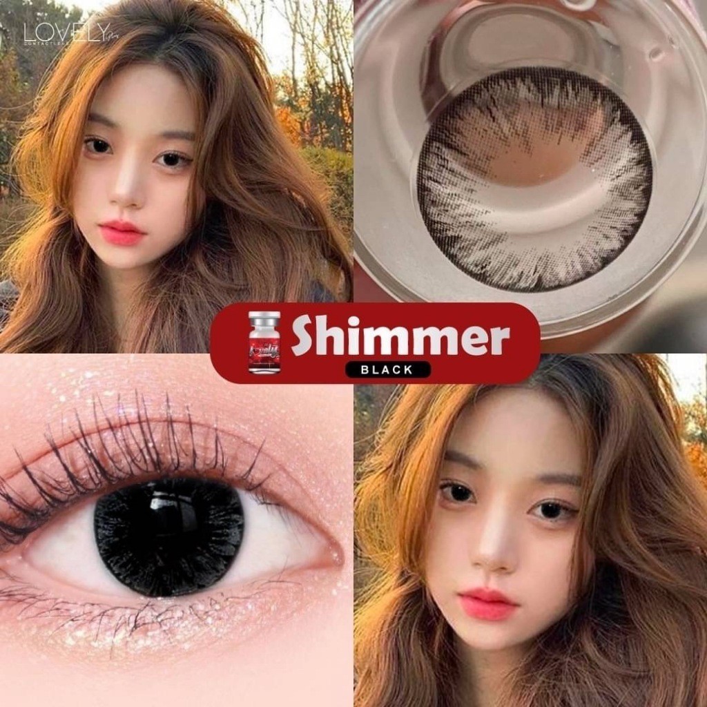 คอนแทคเลนส์ บิ๊กอาย ลายเกร็ดหิมะ เกร็ดน้ำแข็ง รุ่น shimmer/Icy-x สีดำ/Black มีค่าสายตา**มีค่าสายตา0.00-10.00**