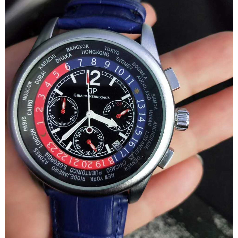 Gp Fashion Multi-Function Mens Watch Quartz Movement สายหนัง Casual Sports Watch Business Rui Watch